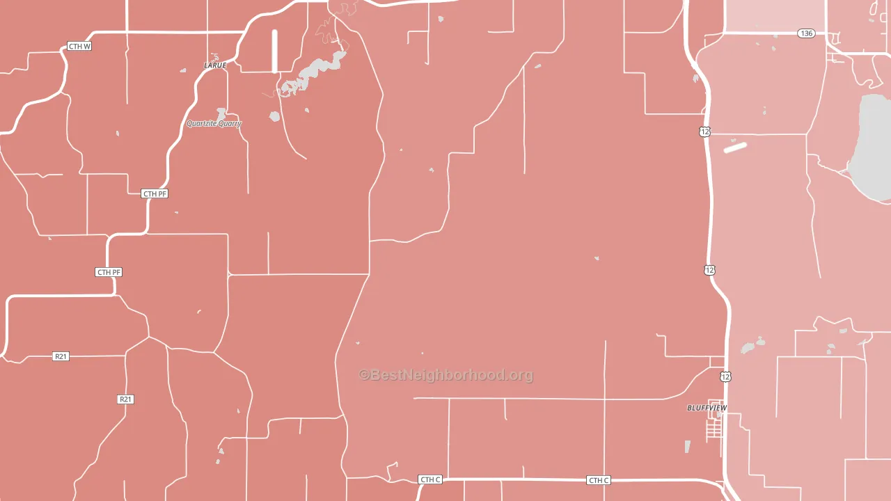 North Freedom, WI block-group political-lean map