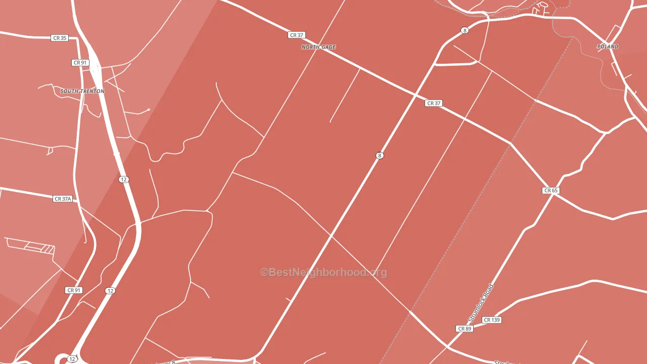 North Gage, NY block-group political-lean map