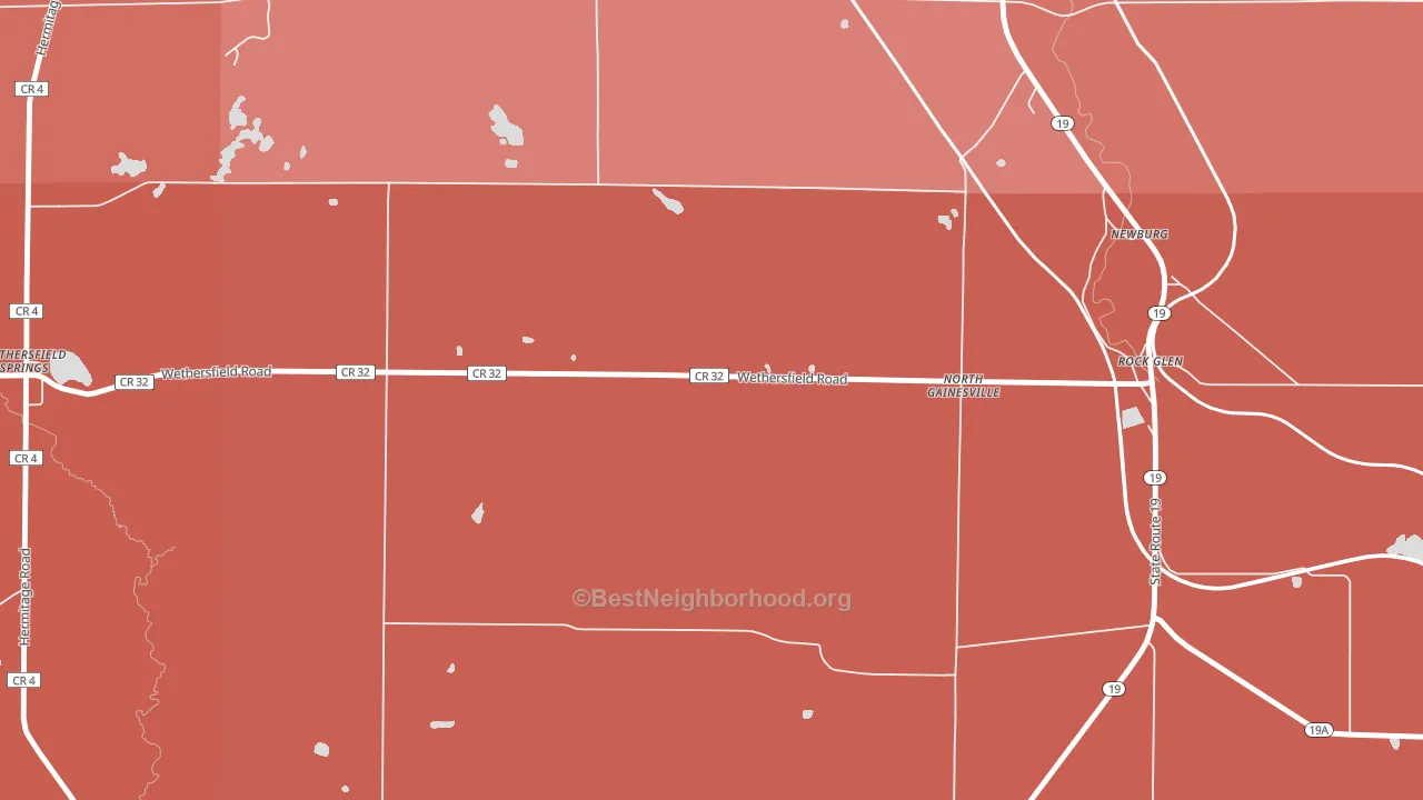 North Gainesville, NY block-group political-lean map