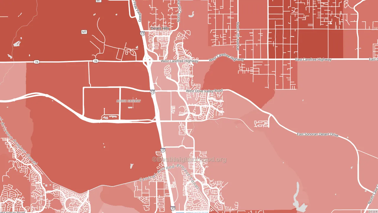 North Gateway, Phoenix, AZ block-group political-lean map