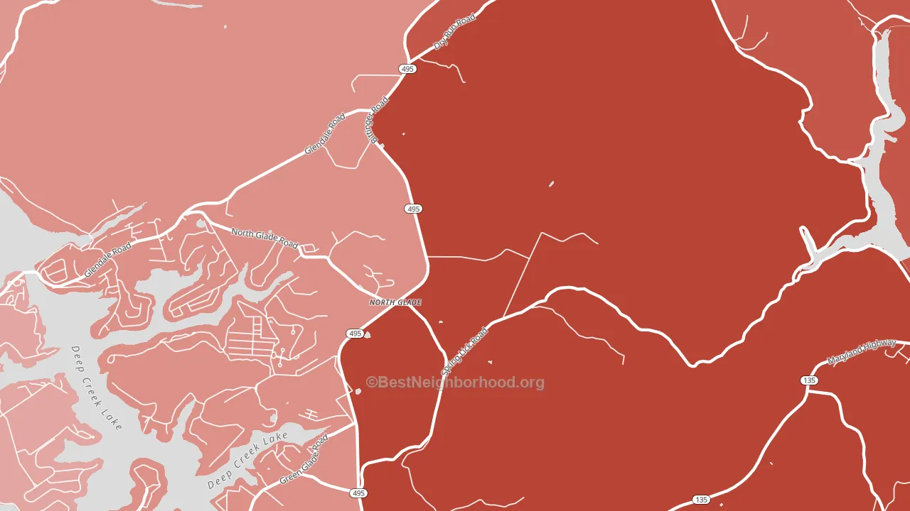 North Glade, MD block-group political-lean map