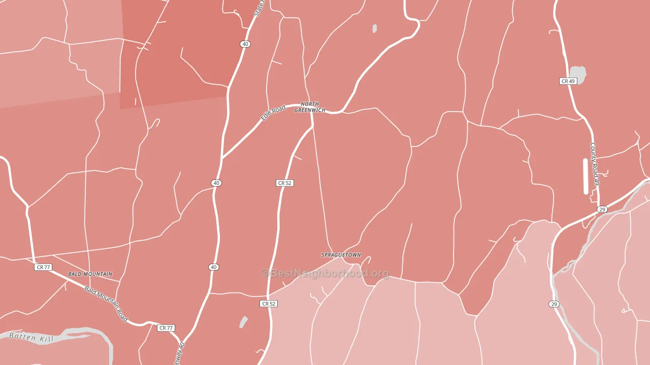 North Greenwich, NY block-group political-lean map
