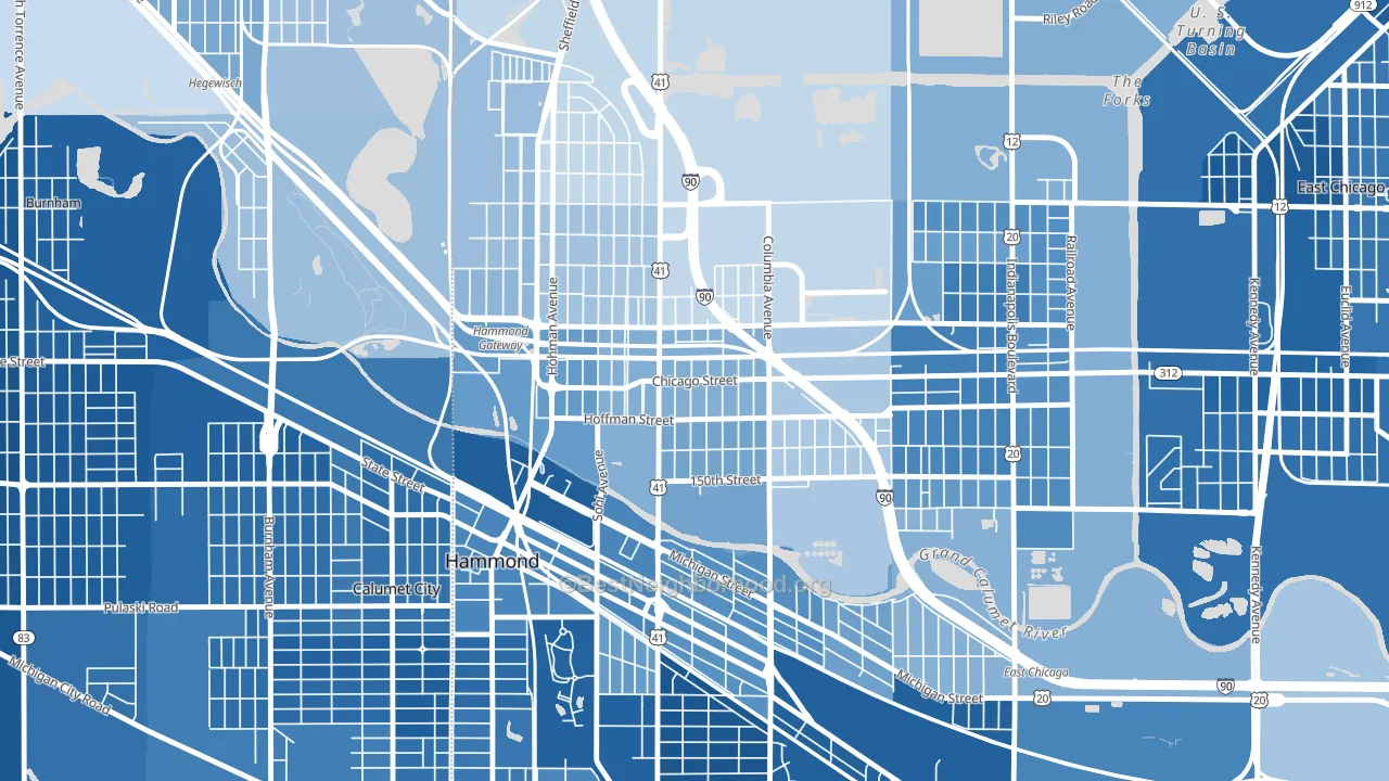 North Hammond, Hammond, IN block-group political-lean map