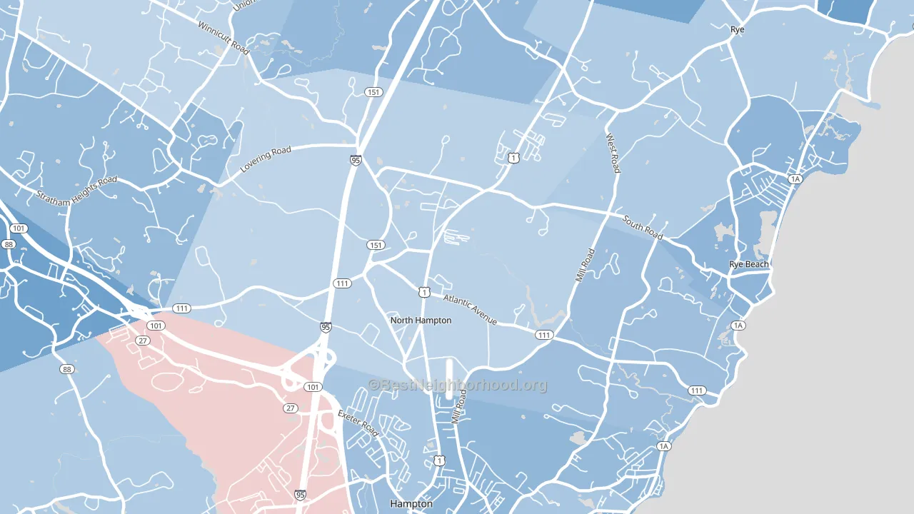 North Hampton, NH block-group political-lean map