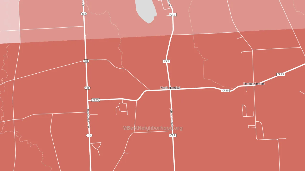 North Hannibal, NY block-group political-lean map