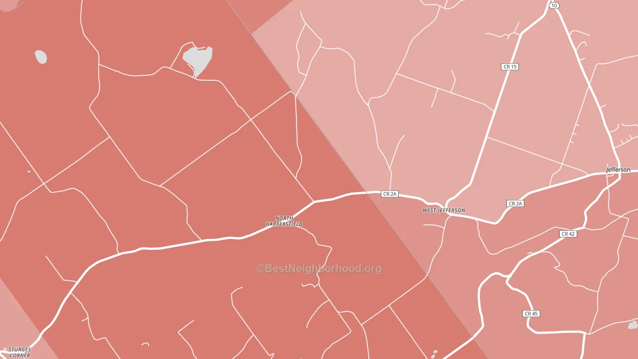 North Harpersfield, NY block-group political-lean map