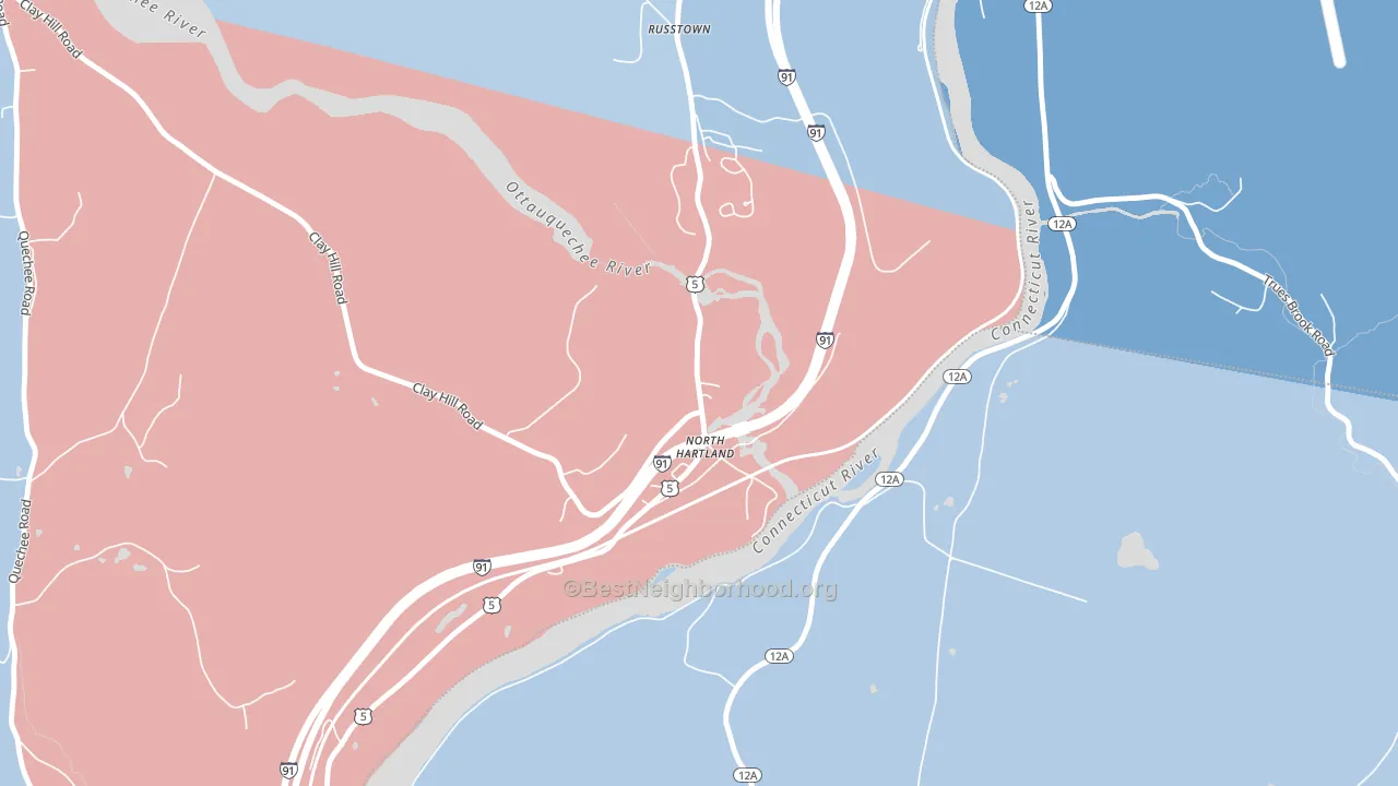 North Hartland, VT block-group political-lean map