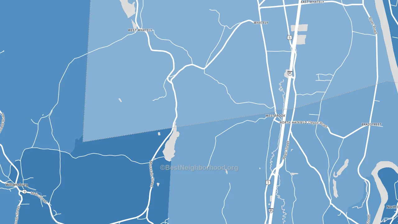 North Hatfield, MA block-group political-lean map