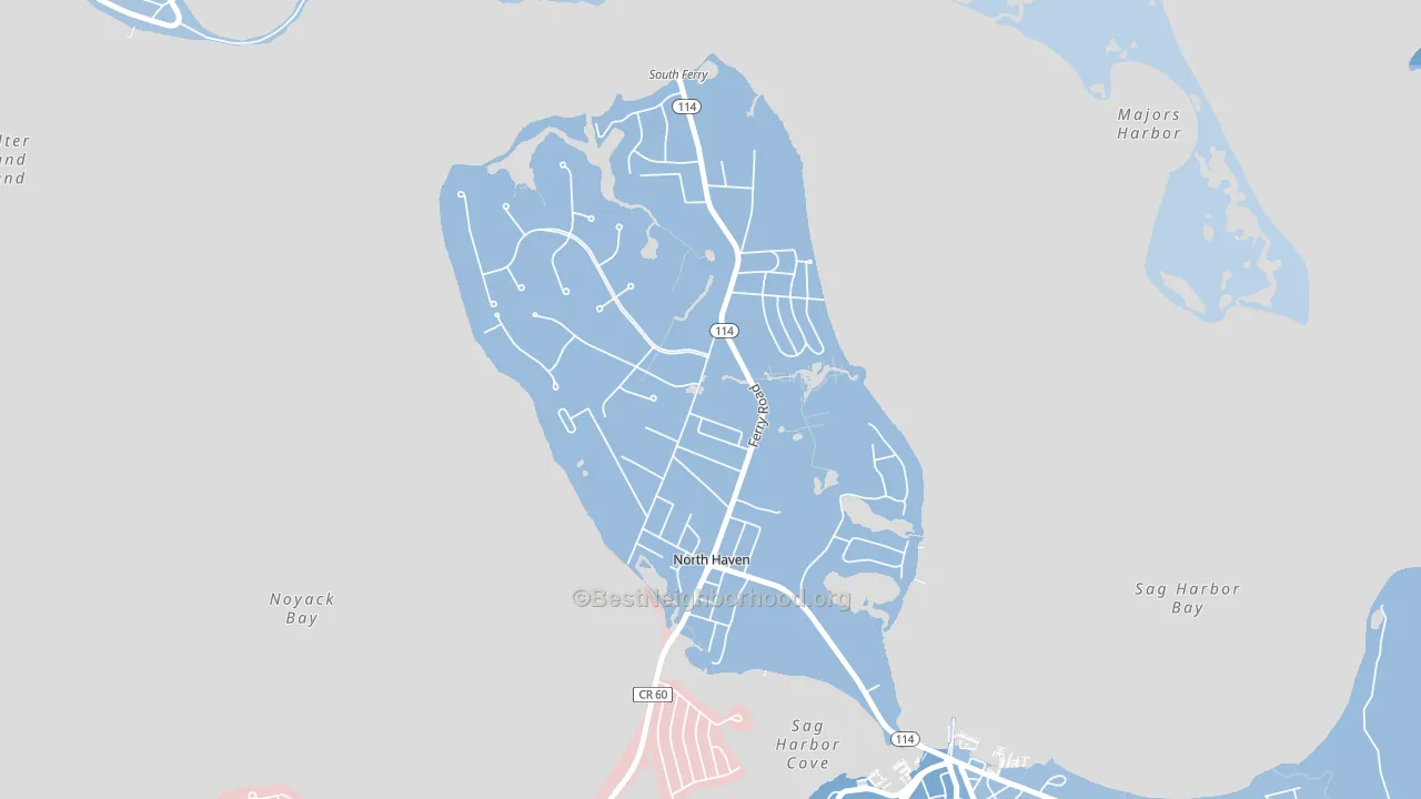 North Haven, NY block-group political-lean map