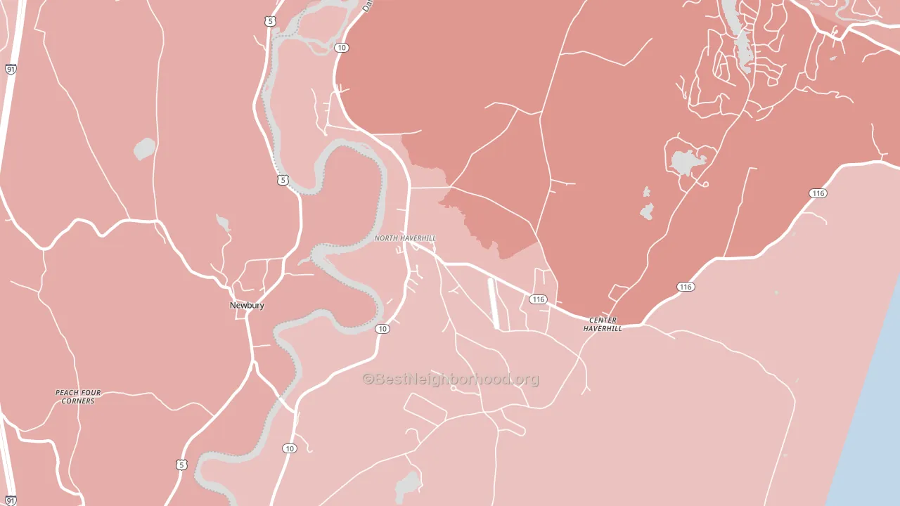 North Haverhill, NH block-group political-lean map