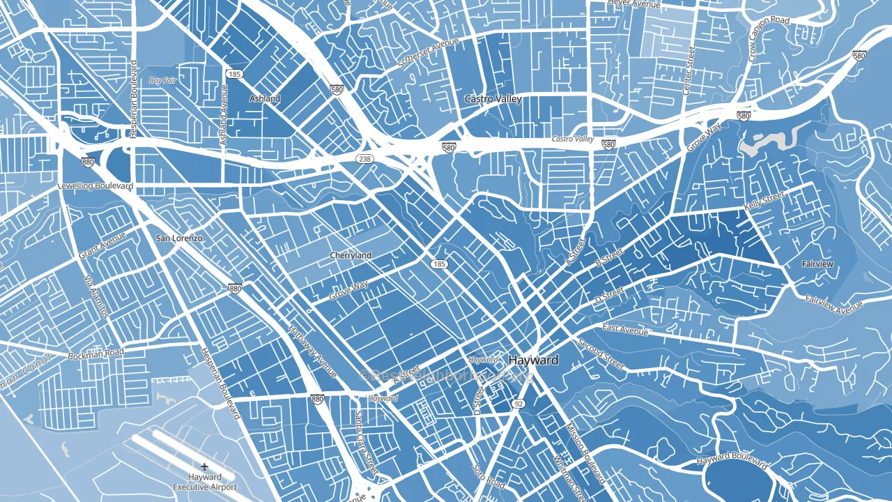 North Hayward, Hayward, CA block-group political-lean map