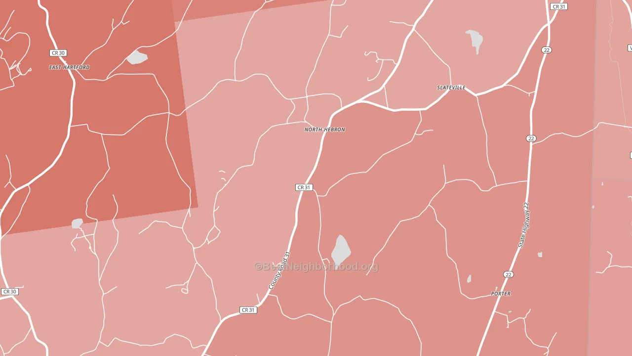 North Hebron, NY block-group political-lean map