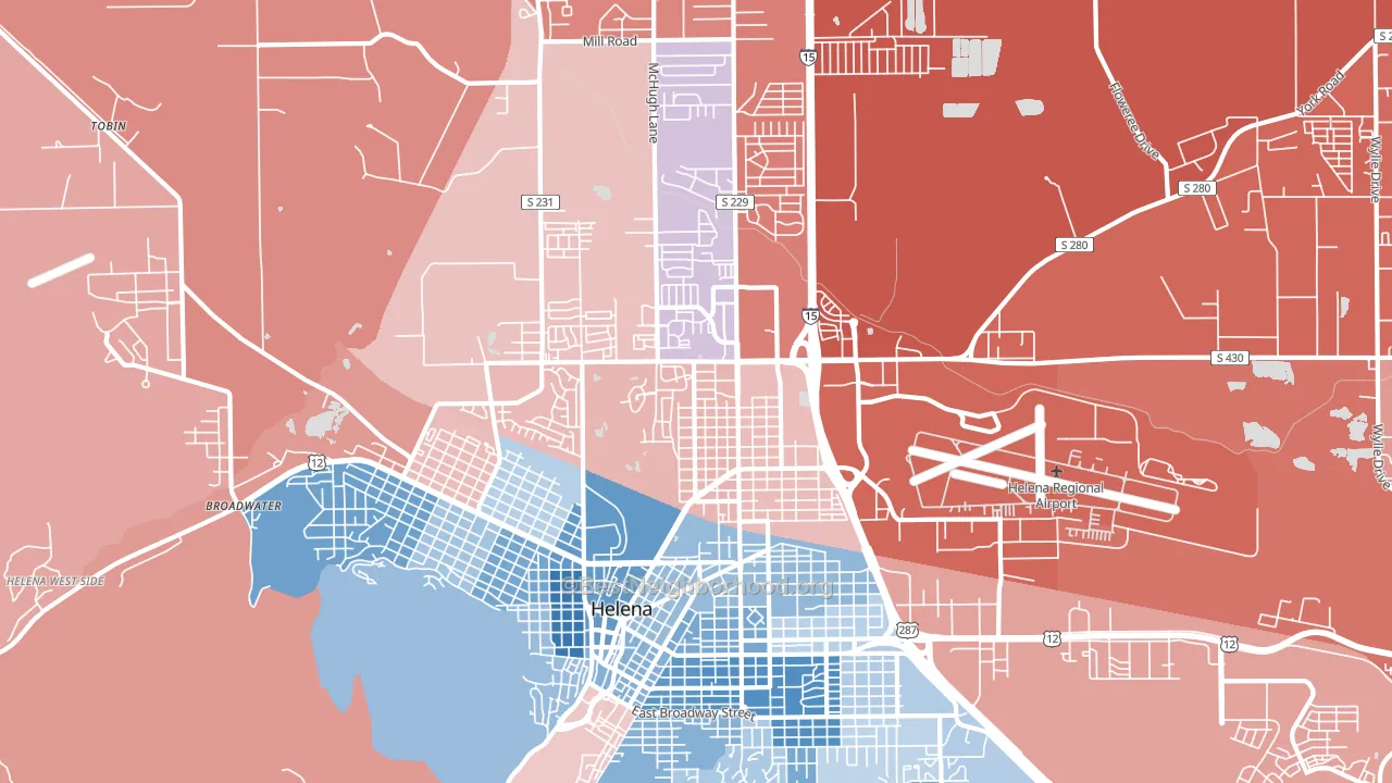 North, Helena, MT block-group political-lean map