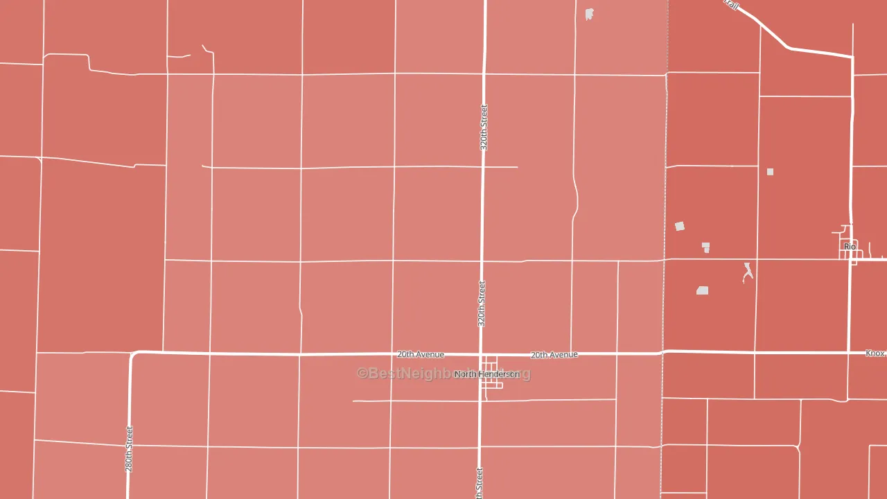 North Henderson, IL block-group political-lean map