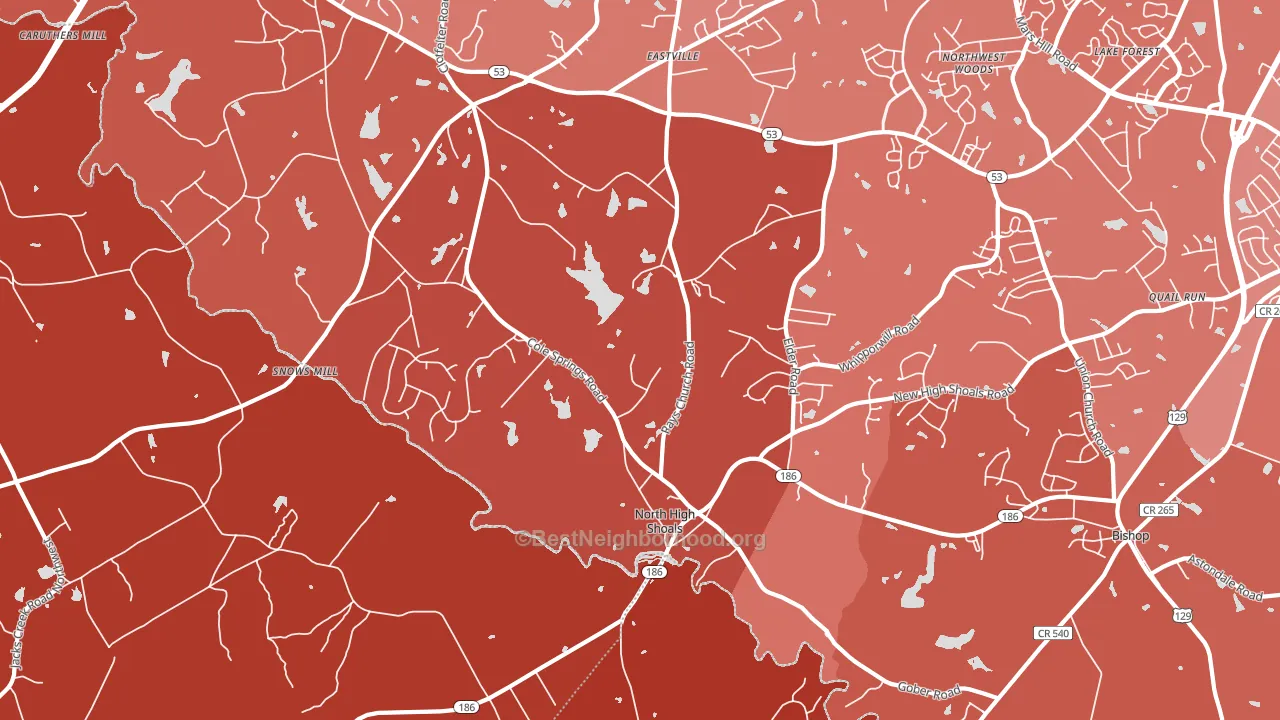 North High Shoals, GA block-group political-lean map