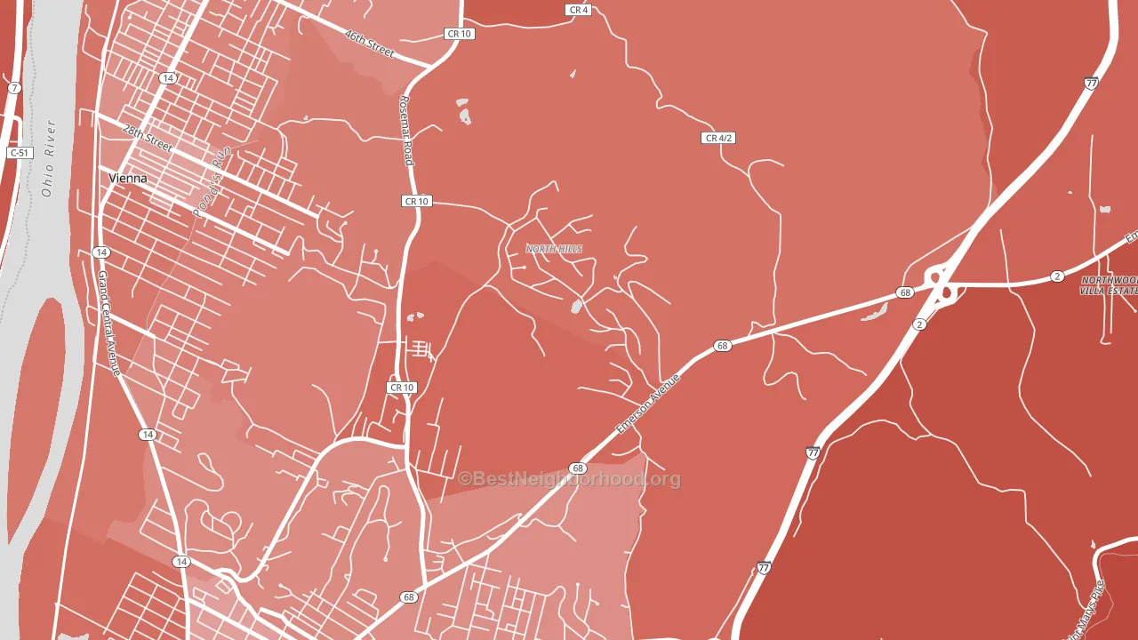North Hills, WV block-group political-lean map
