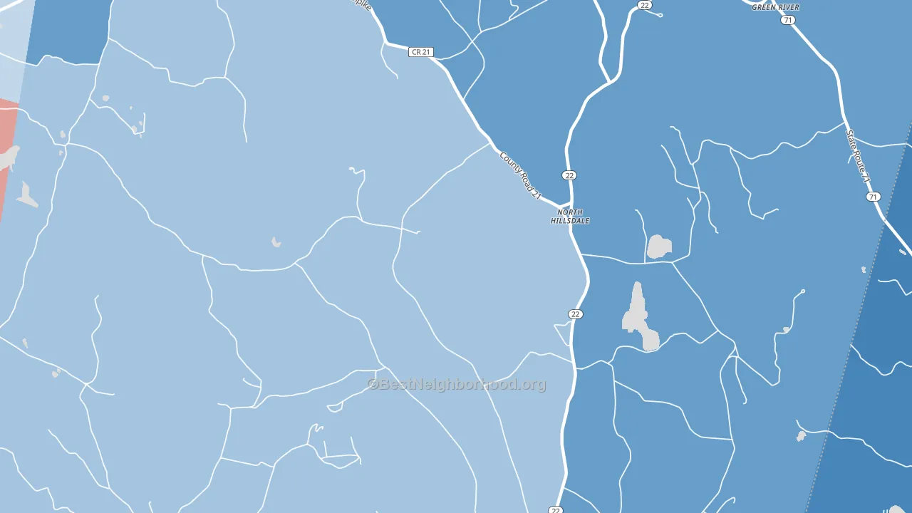North Hillsdale, NY block-group political-lean map