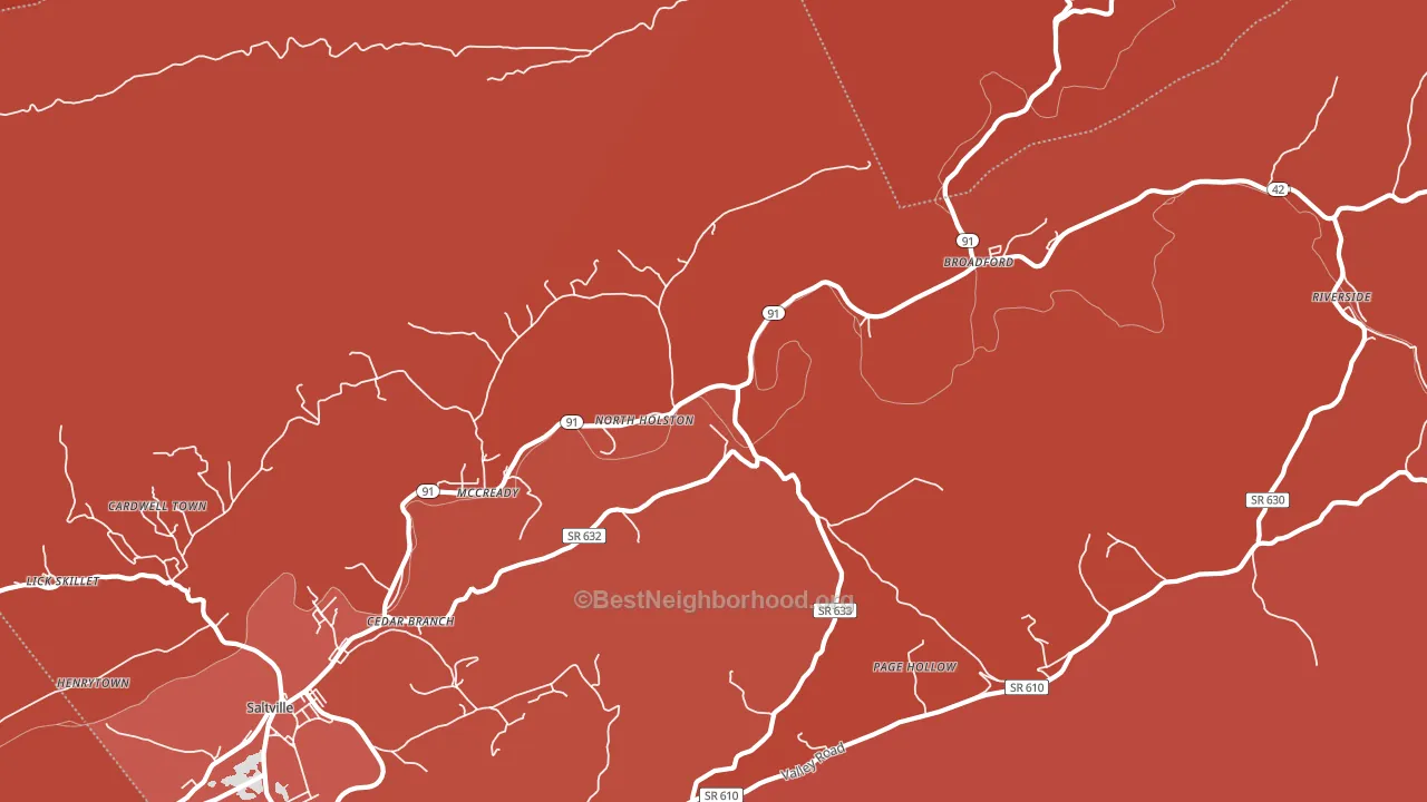 North Holston, VA block-group political-lean map