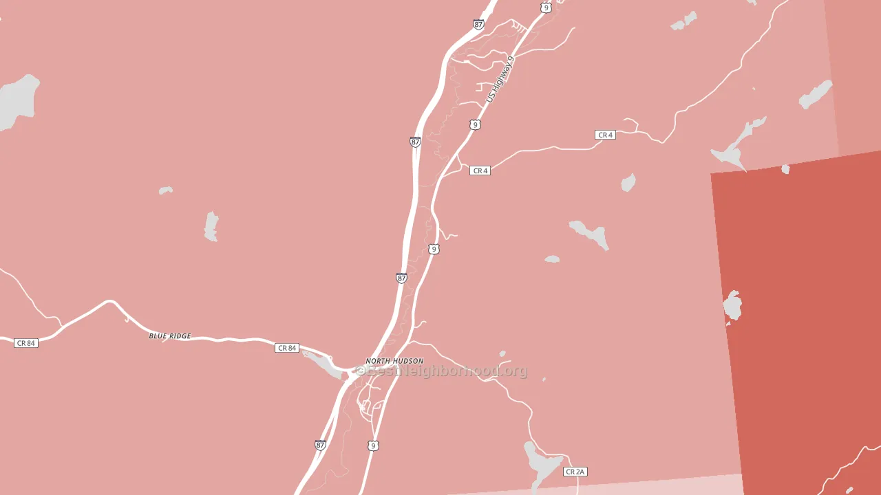 North Hudson, NY block-group political-lean map