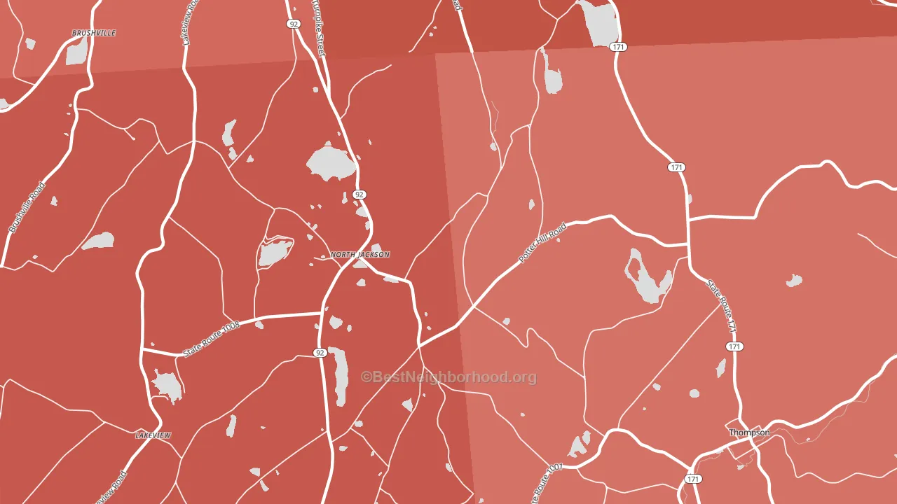 North Jackson, PA block-group political-lean map