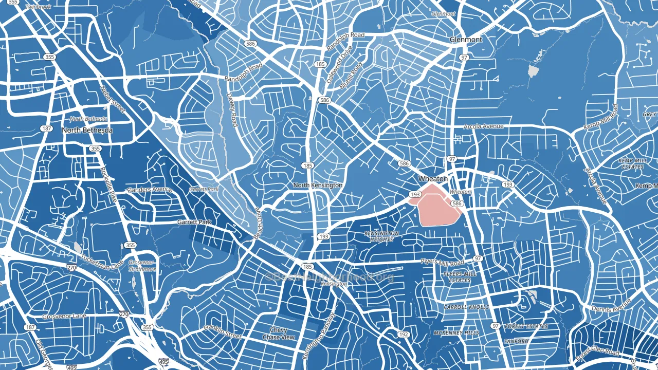 North Kensington, Kensington, MD block-group political-lean map
