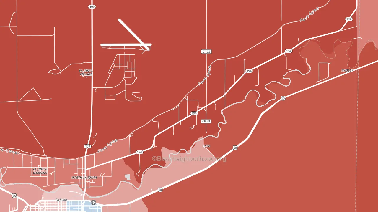 North La Junta, CO block-group political-lean map