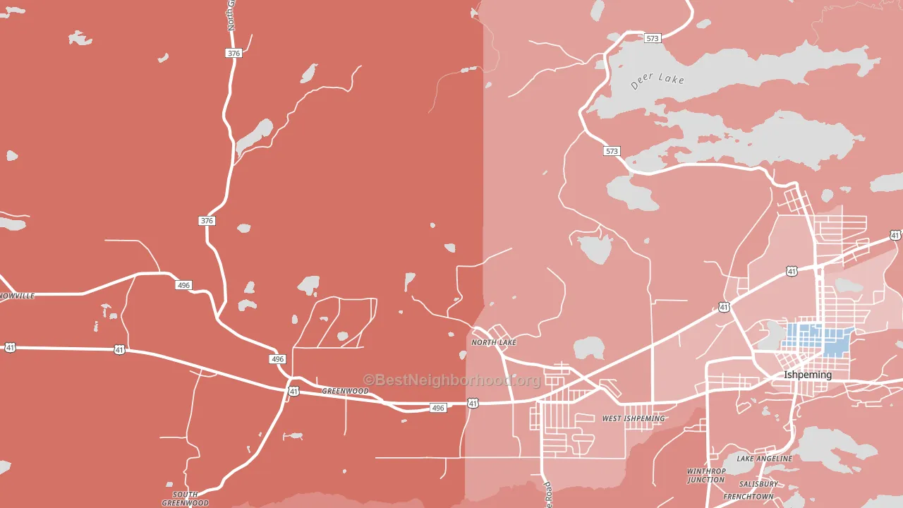 North Lake, MI block-group political-lean map