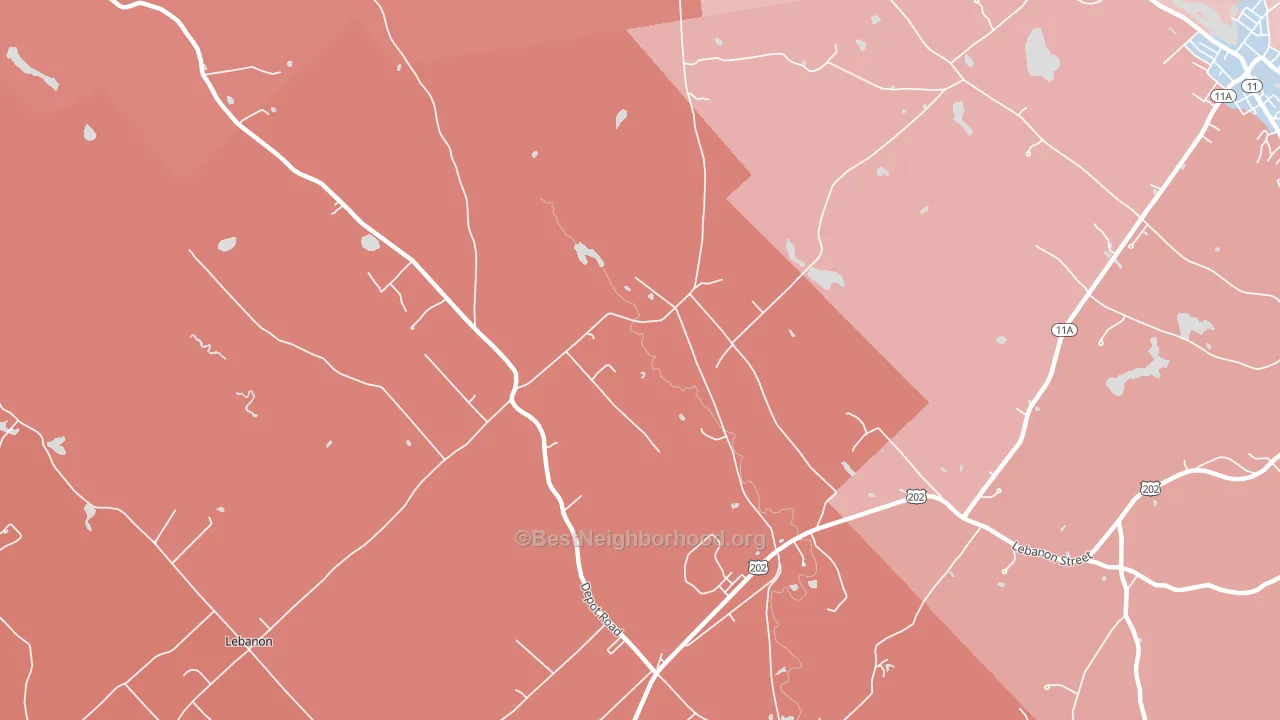 North Lebanon, ME block-group political-lean map