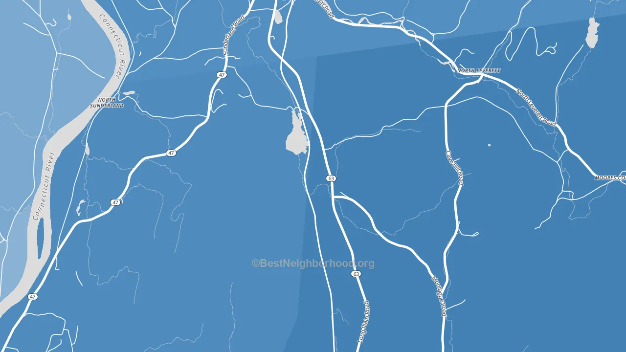 North Leverett, MA block-group political-lean map