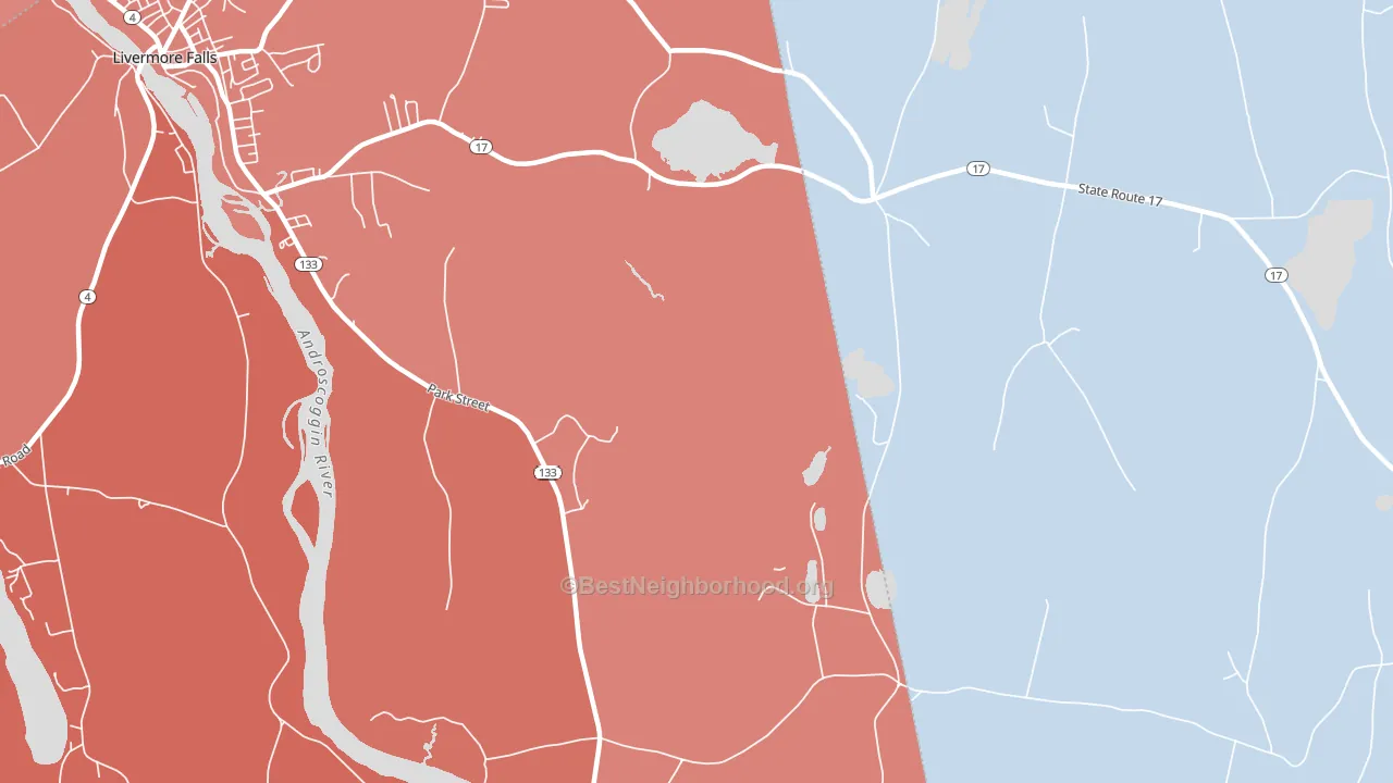 North Livermore, ME block-group political-lean map