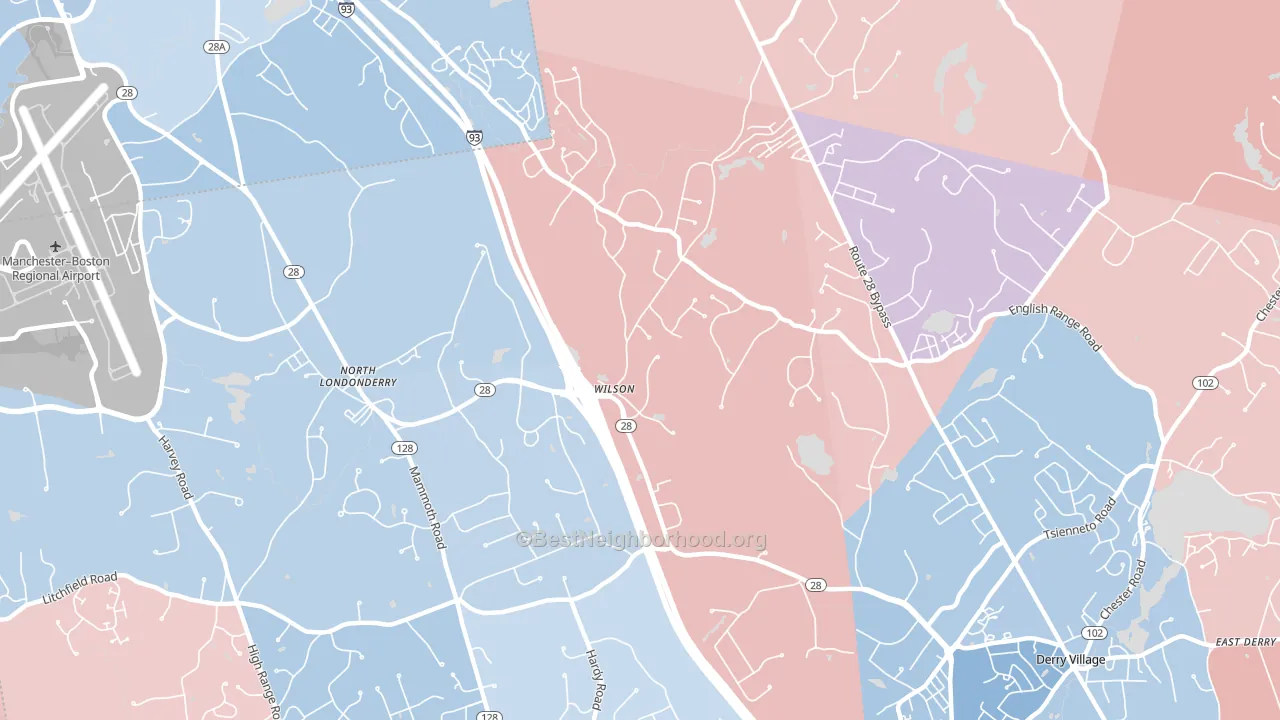North Londonderry, NH block-group political-lean map