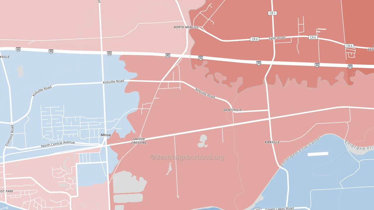 North Manlius, NY block-group political-lean map