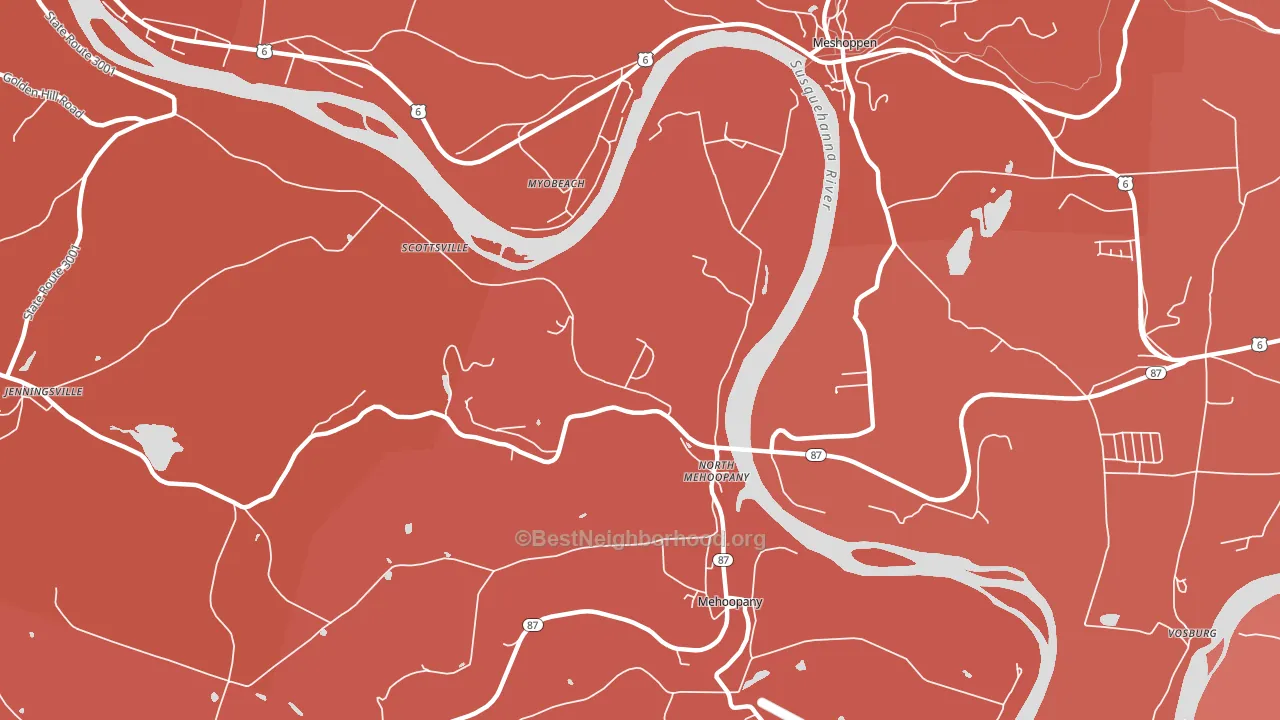 North Mehoopany, PA block-group political-lean map