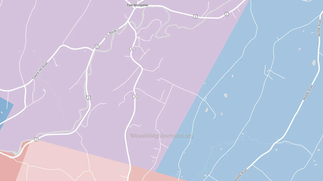 North Montpelier, VT block-group political-lean map