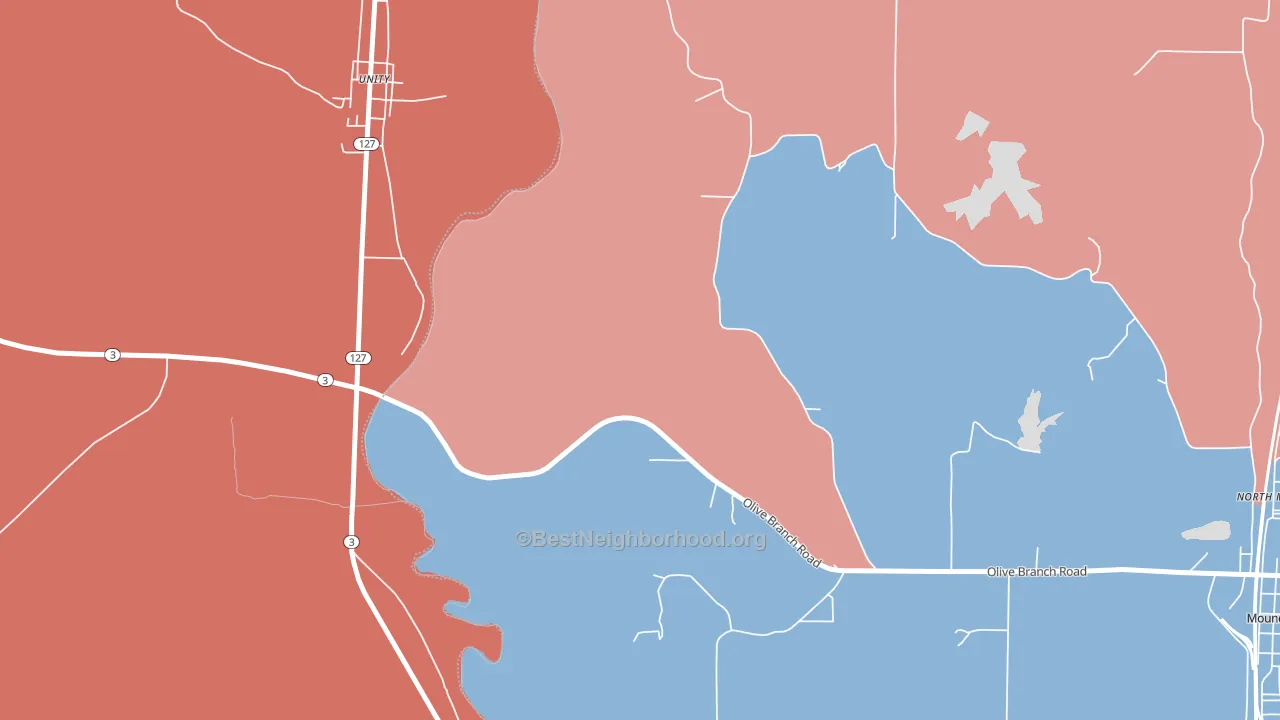 North Mounds, IL block-group political-lean map