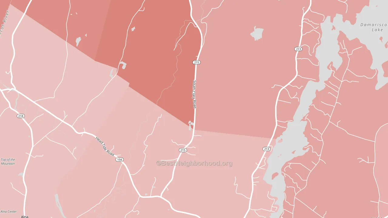 North Newcastle, ME block-group political-lean map