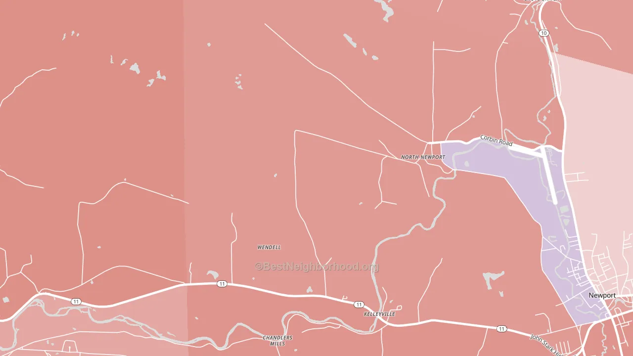 North Newport, NH block-group political-lean map