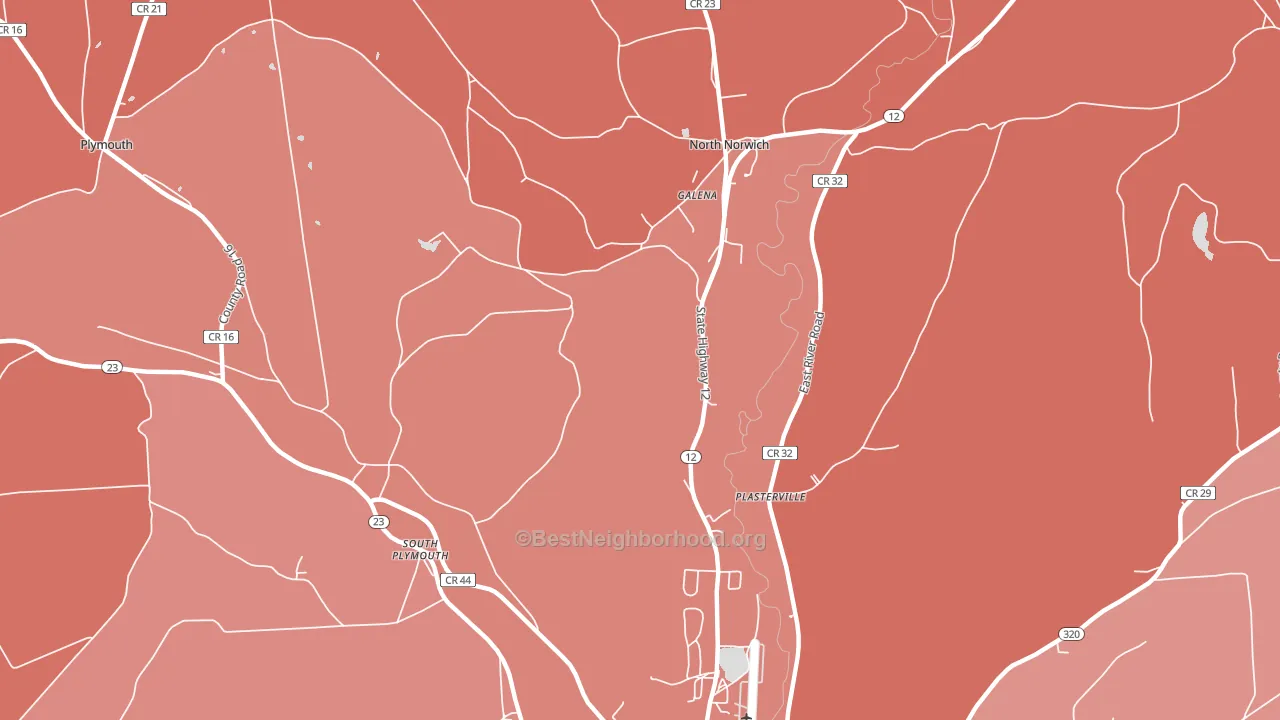 North Norwich, NY block-group political-lean map