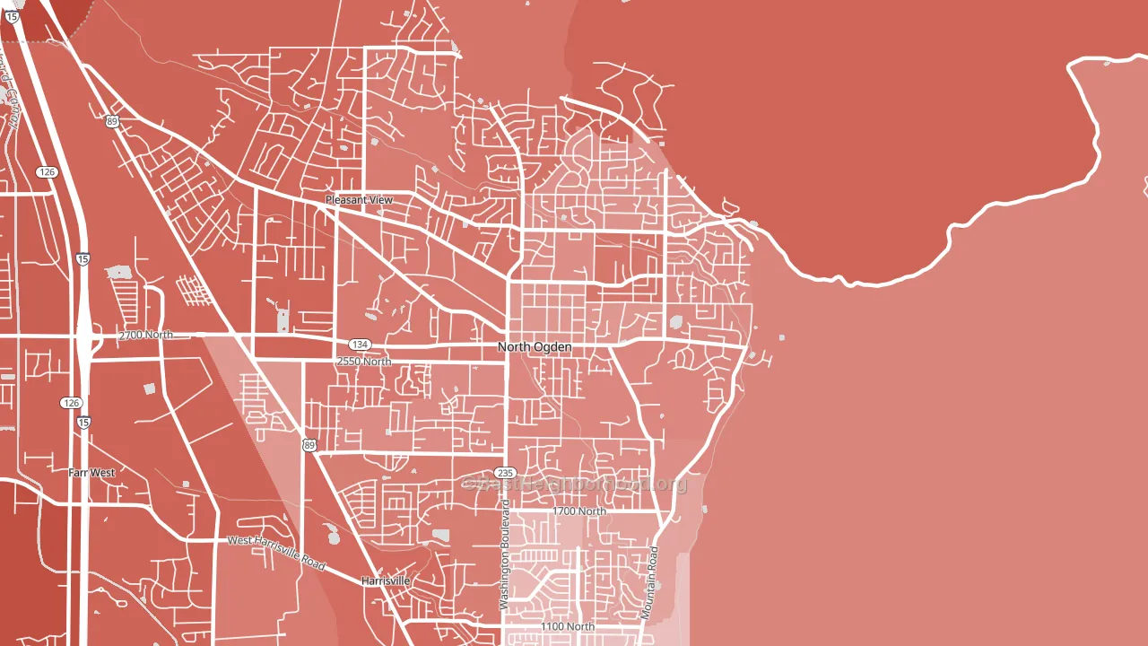 North Ogden, UT block-group political-lean map