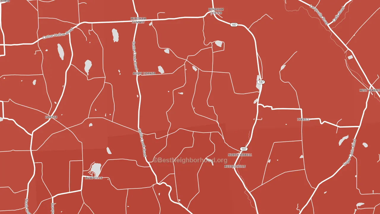 North Orwell, PA block-group political-lean map