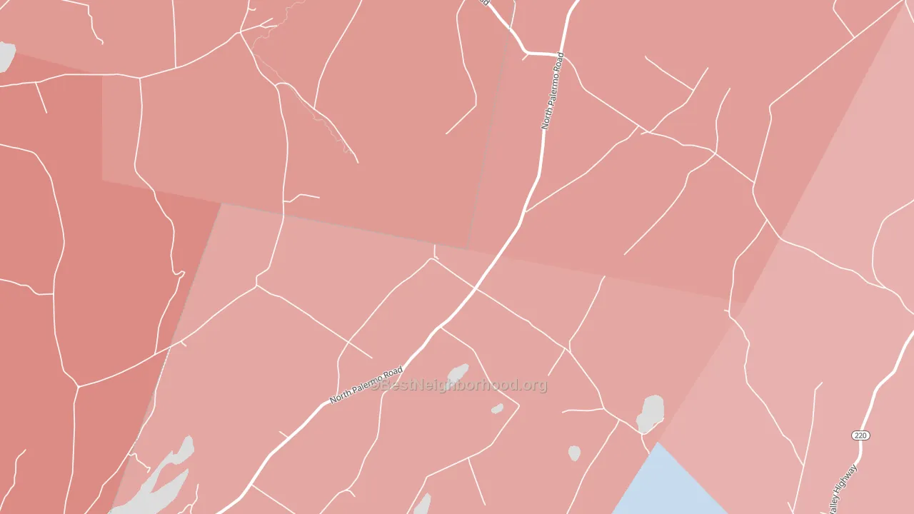 North Palermo, ME block-group political-lean map