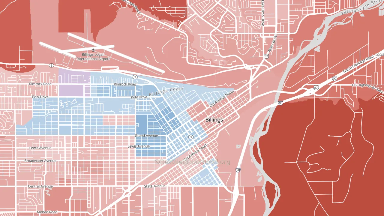 North Park, Billings, MT block-group political-lean map