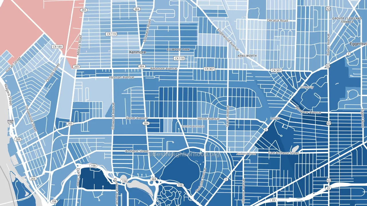 North Park, Buffalo, NY block-group political-lean map