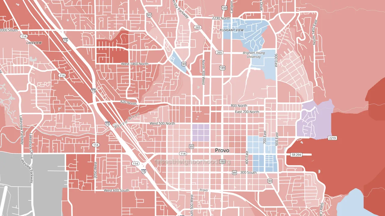 North Park, Provo, UT block-group political-lean map