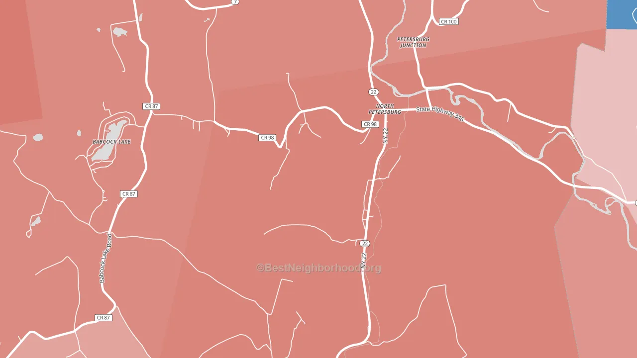 North Petersburg, NY block-group political-lean map