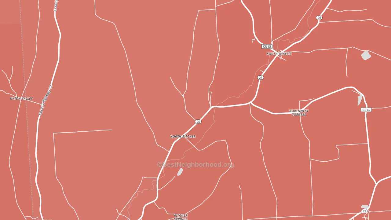 North Pitcher, NY block-group political-lean map