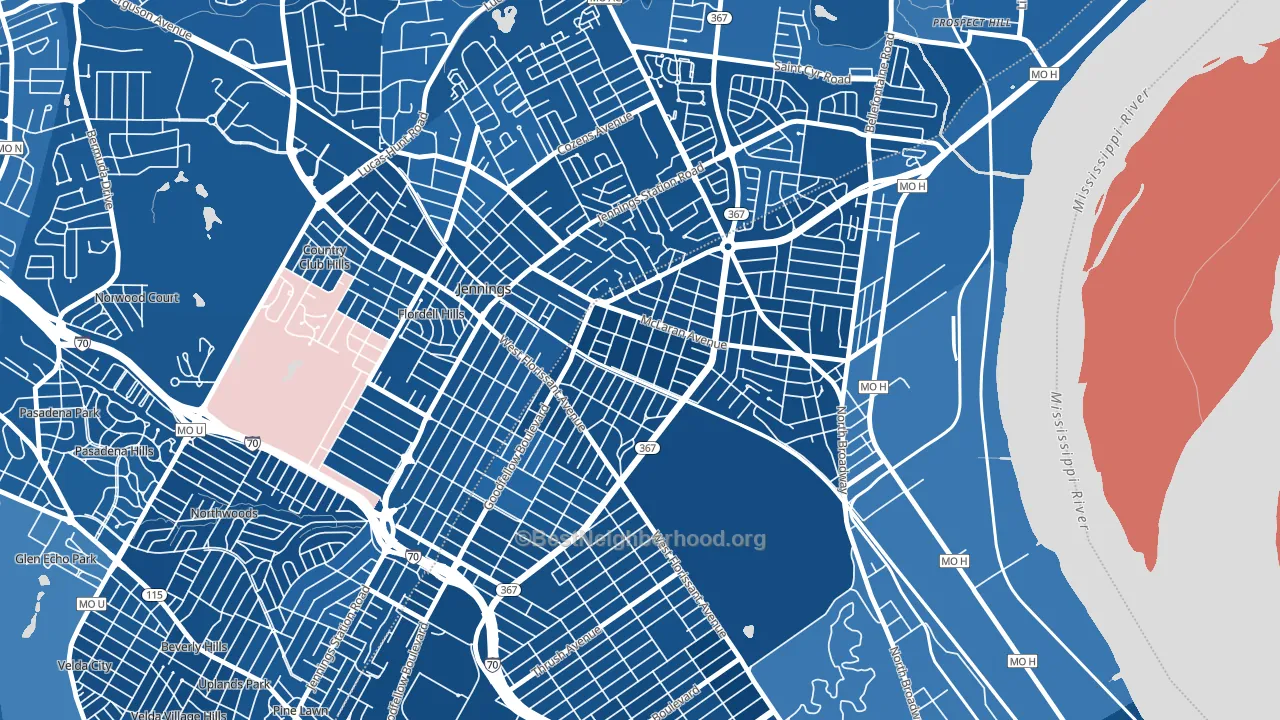 North Pointe, St. Louis, MO block-group political-lean map