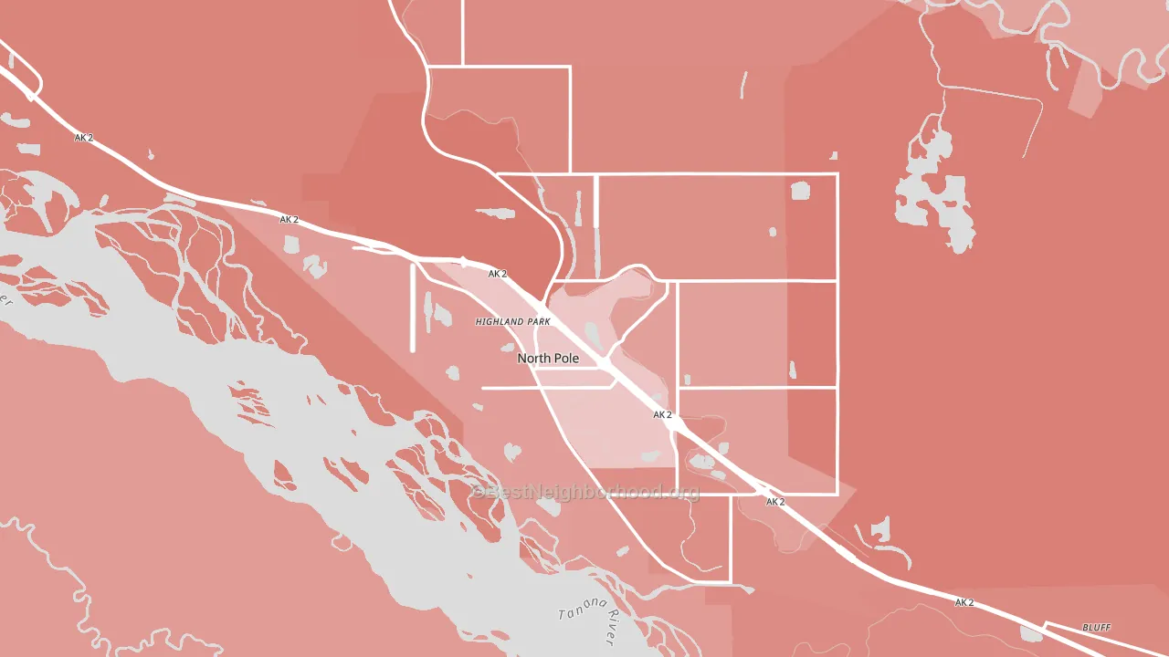 North Pole, AK block-group political-lean map