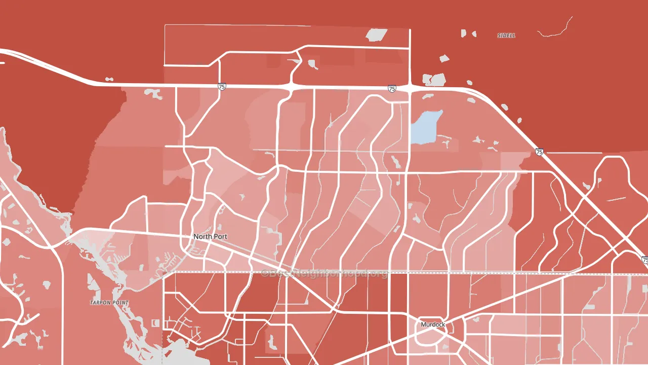 North Port, FL block-group political-lean map