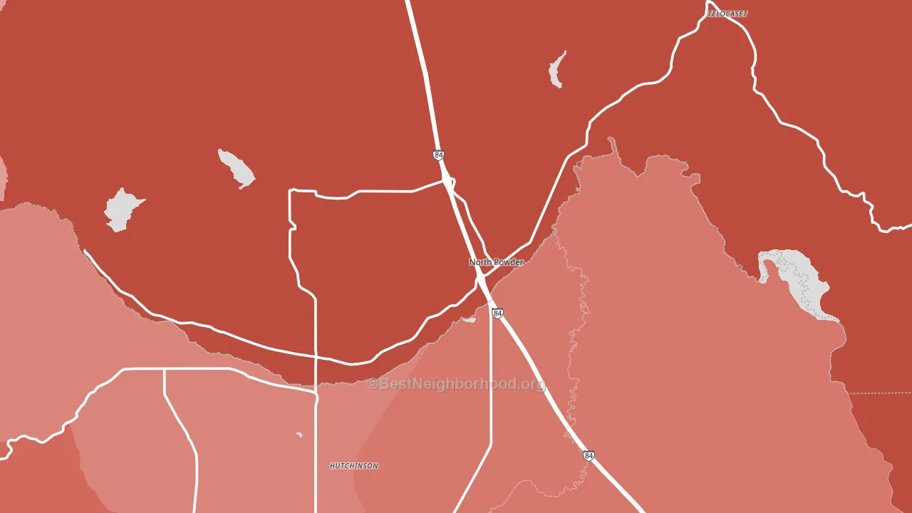 North Powder, OR block-group political-lean map